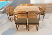 7 pc Venice Teak Dining Set with 59" Rectangular Dining Table
