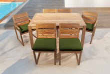 7 pc Venice Teak Dining Set with 59" Rectangular Dining Table