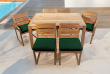 7 pc Venice Teak Dining Set with 59" Rectangular Dining Table