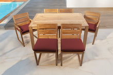 7 pc Venice Teak Dining Set with 59" Rectangular Dining Table