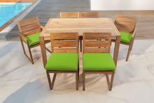 7 pc Venice Teak Dining Set with 59" Rectangular Dining Table
