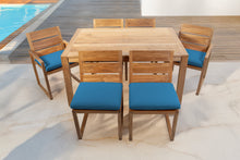7 pc Venice Teak Dining Set with 59" Rectangular Dining Table