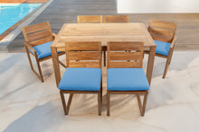 7 pc Venice Teak Dining Set with 59" Rectangular Dining Table