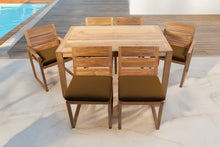7 pc Venice Teak Dining Set with 59" Rectangular Dining Table