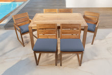 7 pc Venice Teak Dining Set with 59" Rectangular Dining Table