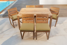 7 pc Venice Teak Dining Set with 59" Rectangular Dining Table