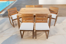 7 pc Venice Teak Dining Set with 59" Rectangular Dining Table