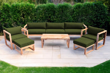 7 pc Venice Teak Deep Seating Deluxe Sofa with Coffee Table. Sunbrella Cushion.