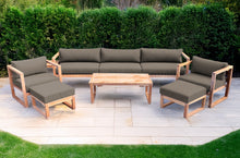 7 pc Venice Teak Deep Seating Deluxe Sofa with Coffee Table. Sunbrella Cushion.