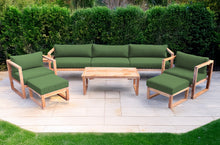 7 pc Venice Teak Deep Seating Deluxe Sofa with Coffee Table. Sunbrella Cushion.