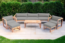 7 pc Venice Teak Deep Seating Deluxe Sofa with Coffee Table. Sunbrella Cushion.