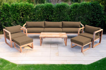 7 pc Venice Teak Deep Seating Deluxe Sofa with Coffee Table. Sunbrella Cushion.