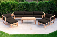 7 pc Venice Teak Deep Seating Deluxe Sofa with Coffee Table. Sunbrella Cushion.