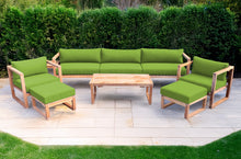 7 pc Venice Teak Deep Seating Deluxe Sofa with Coffee Table. Sunbrella Cushion.