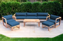 7 pc Venice Teak Deep Seating Deluxe Sofa with Coffee Table. Sunbrella Cushion.