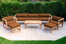 7 pc Venice Teak Deep Seating Deluxe Sofa with Coffee Table. Sunbrella Cushion.