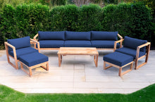 7 pc Venice Teak Deep Seating Deluxe Sofa with Coffee Table. Sunbrella Cushion.