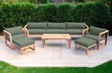 7 pc Venice Teak Deep Seating Deluxe Sofa with Coffee Table. Sunbrella Cushion.