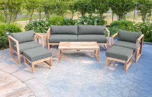 7 pc Venice Teak Deep Seating Set with Coffee Table. Sunbrella Cushion.