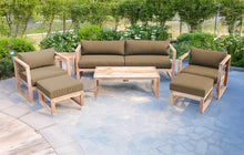 7 pc Venice Teak Deep Seating Set with Coffee Table. Sunbrella Cushion.