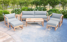 7 pc Venice Teak Deep Seating Set with Coffee Table. Sunbrella Cushion.