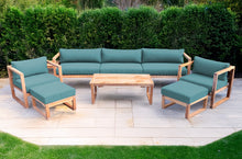 7 pc Venice Teak Deep Seating Deluxe Sofa with Coffee Table. Sunbrella Cushion.