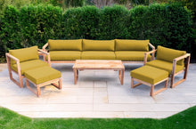 7 pc Venice Teak Deep Seating Deluxe Sofa with Coffee Table. Sunbrella Cushion.
