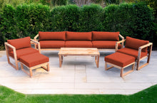 7 pc Venice Teak Deep Seating Deluxe Sofa with Coffee Table. Sunbrella Cushion.