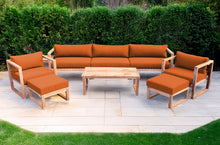 7 pc Venice Teak Deep Seating Deluxe Sofa with Coffee Table. Sunbrella Cushion.