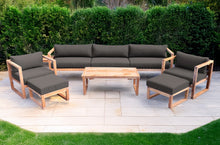 7 pc Venice Teak Deep Seating Deluxe Sofa with Coffee Table. Sunbrella Cushion.