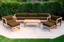 7 pc Venice Teak Deep Seating Deluxe Sofa with Coffee Table. Sunbrella Cushion.
