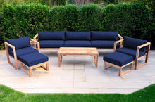 7 pc Venice Teak Deep Seating Deluxe Sofa with Coffee Table. Sunbrella Cushion.