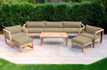 7 pc Venice Teak Deep Seating Deluxe Sofa with Coffee Table. Sunbrella Cushion.