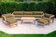 7 pc Venice Teak Deep Seating Deluxe Sofa with Coffee Table. Sunbrella Cushion.