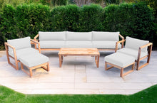 7 pc Venice Teak Deep Seating Deluxe Sofa with Coffee Table. Sunbrella Cushion.