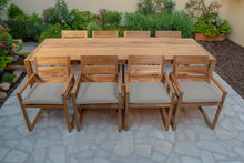9 pc Venice Teak Arm Dining Set with 108" Rectangular Dining Table
