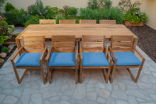 9 pc Venice Teak Arm Dining Set with 108" Rectangular Dining Table