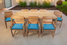 9 pc Venice Teak Arm Dining Set with 84" Rectangular Dining Table