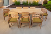 9 pc Venice Teak Arm Dining Set with 84" Rectangular Dining Table