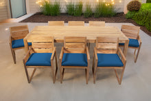 9 pc Venice Teak Arm Dining Set with 84" Rectangular Dining Table