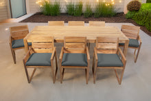 9 pc Venice Teak Arm Dining Set with 84" Rectangular Dining Table