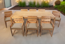 9 pc Venice Teak Arm Dining Set with 84" Rectangular Dining Table