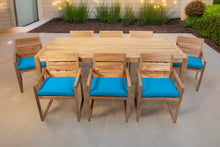 9 pc Venice Teak Arm Dining Set with 84" Rectangular Dining Table