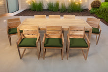 9 pc Venice Teak Arm Dining Set with 84" Rectangular Dining Table