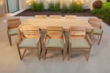 9 pc Venice Teak Arm Dining Set with 84" Rectangular Dining Table