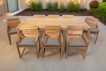 9 pc Venice Teak Arm Dining Set with 84" Rectangular Dining Table