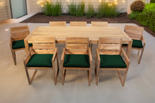 9 pc Venice Teak Arm Dining Set with 84" Rectangular Dining Table