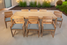 9 pc Venice Teak Arm Dining Set with 84" Rectangular Dining Table
