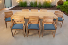 9 pc Venice Teak Arm Dining Set with 84" Rectangular Dining Table