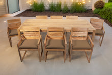 9 pc Venice Teak Arm Dining Set with 84" Rectangular Dining Table
